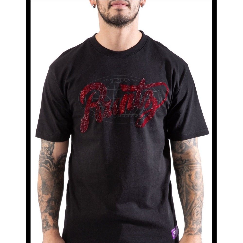 NWT Black Rock the Runtz Bedazzled Stones Script, 100 % Cotton Tee, Small Size
